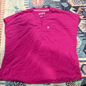 Fabletics Women's Magenta V-Neck Scrub Top